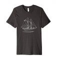 Vintage Blueprint Sailboat Dark Heather Tshirt exclusively from Outpost Clothing.