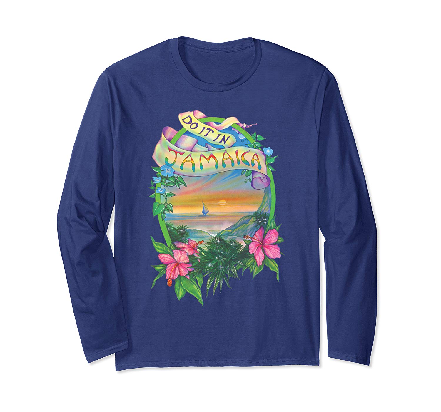 Jamaican Ganja Retro Weed Gift Long Sleeve