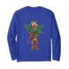 An image of a royal blue cannabis grower long sleeve t-shirt from Ganja Outpost.