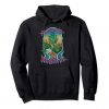 An image of a black magic island marijuana pullover hoodie available at GanjaOutpost.com