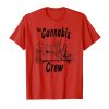 AN image of a red colored Cannabis Crew T-shirt from Ganja Outpost.