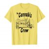 AN image of a yellow colored Cannabis Crew T-shirt from Ganja Outpost.