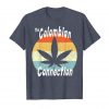 An image of a heather blue retro Colombian Connection T-shirt from Ganja Outpost.