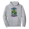 An image of a heather grey magic island marijuana pullover hoodie available at GanjaOutpost.com