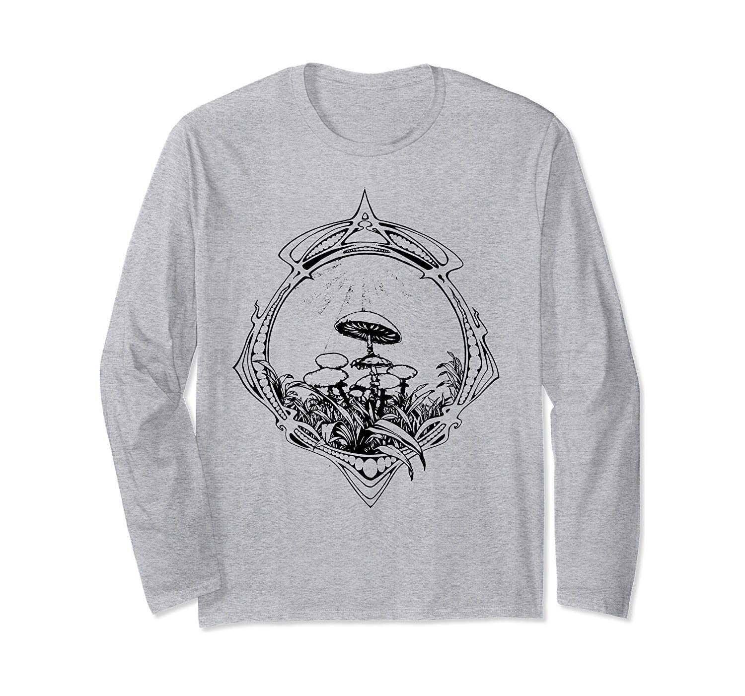 An image of a long sleeve magic mushrooms vintage psychedelic tshirts from Ganja Outpost.