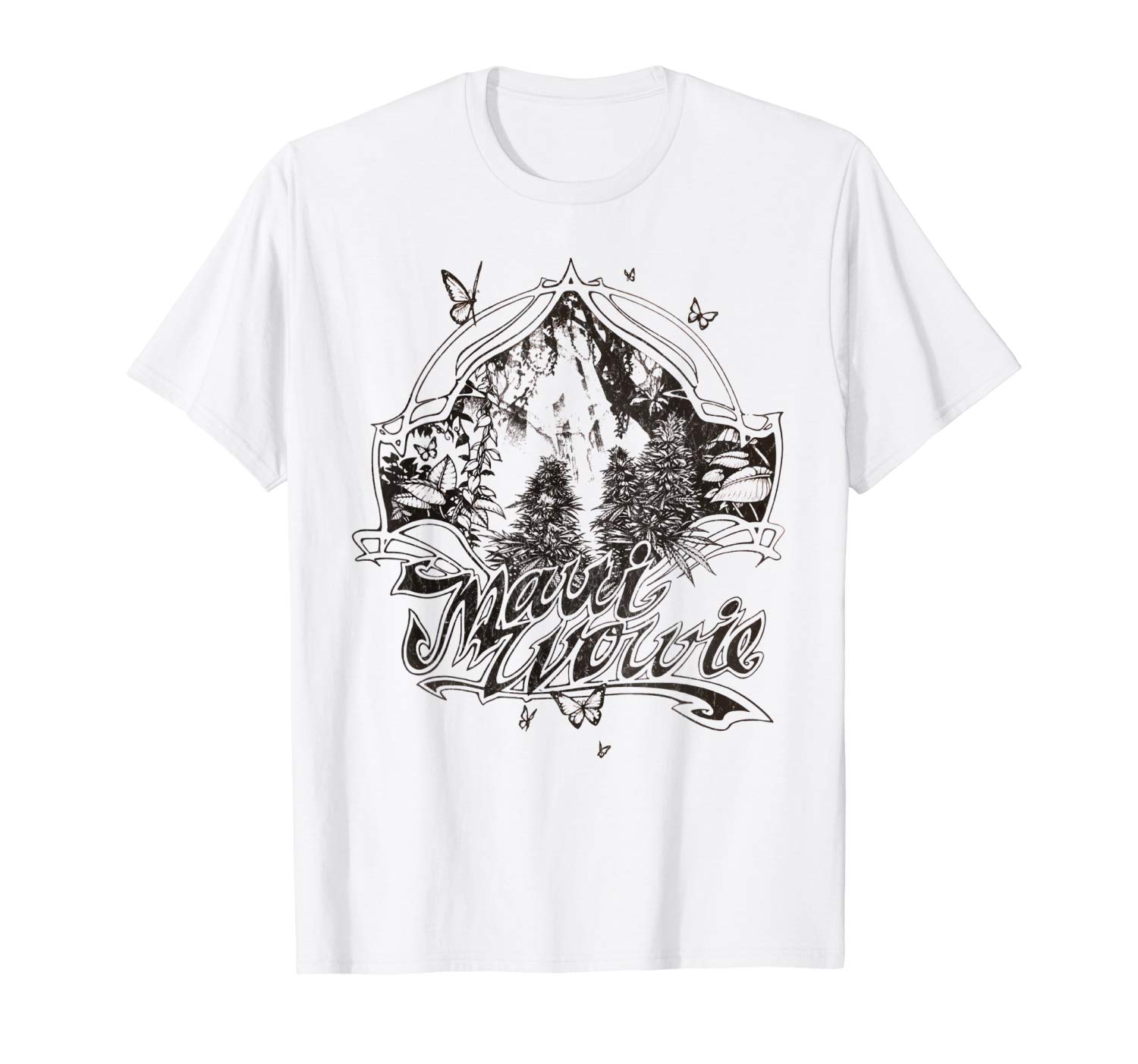 Maui Wowie Blackline Vintage Marijuana T-Shirt