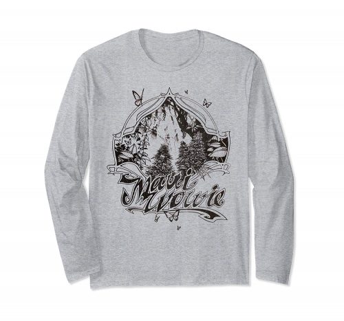 An image of the heather grey colored Maui Wowie Blackline Vintage Cannabis Long Sleeve T-shirt from Ganja Outpost