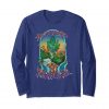 An image of a navy magic island marijuana long sleeve from Ganja Outpost.