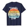 An image of a navy colored Retro Cannabis Crew T-shirt from Ganja Outpost.