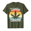 An image of a olive retro Colombian Connection T-shirt from Ganja Outpost.
