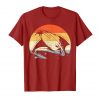 An image of a red retro spaceship ufo lovers t-shirt from Ganja Outpost