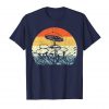 An image of a navy retro pschyedelic mushrooms t-shirt exclusively available from Ganja Outpost.