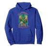 An image of a royal blue magic island marijuana pullover hoodie available at GanjaOutpost.com