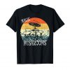An image of a black retro style magic mushrooms t-shirt exclusively available from Ganja Outpost.