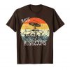 An image of a brown retro style magic mushrooms t-shirt exclusively available from Ganja Outpost.
